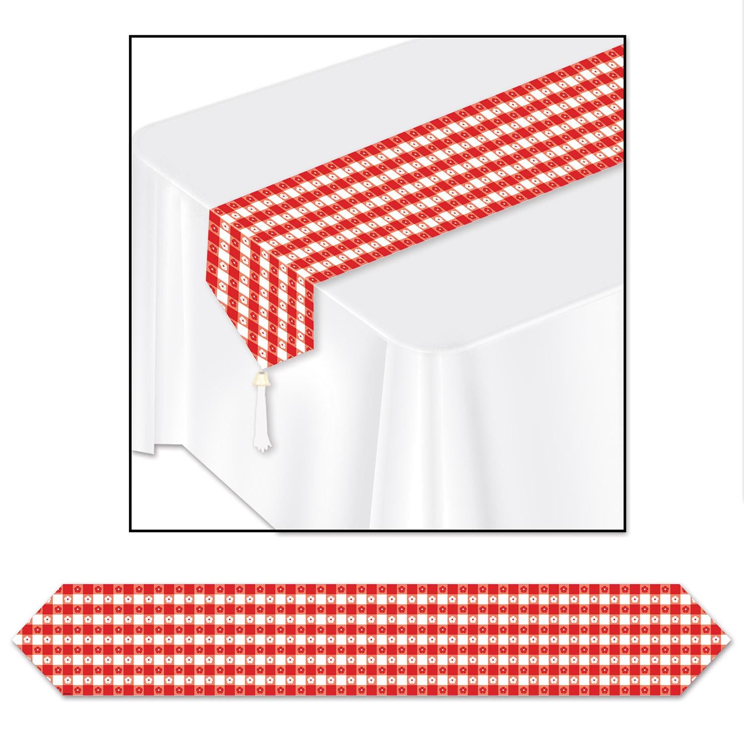 Beistle Printed Gingham Party Paper Table Runner