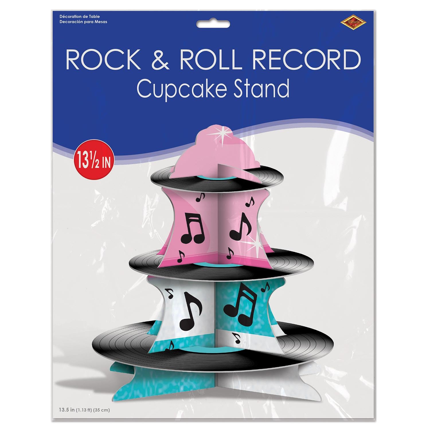 Beistle Rock & Roll Record Party Cupcake Stand