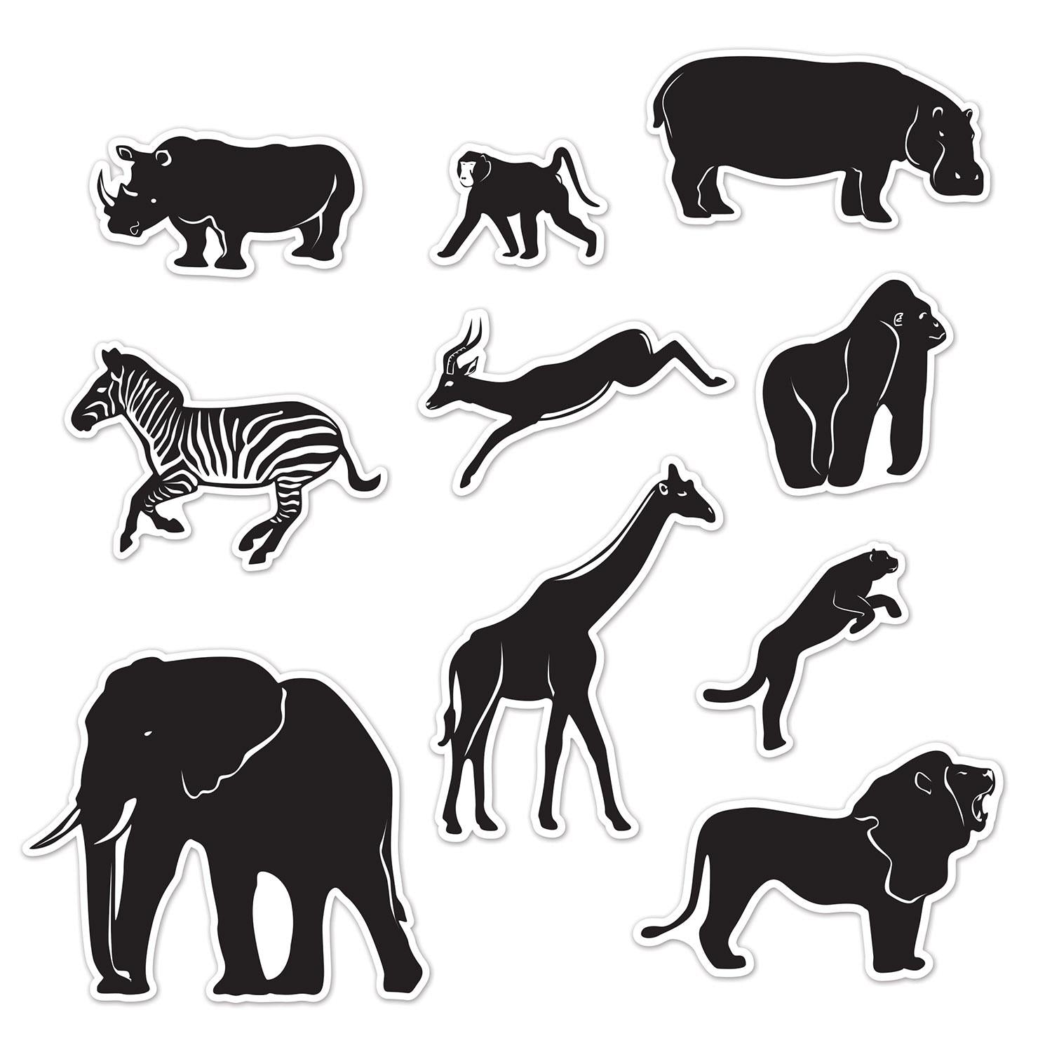 Beistle Jungle Animal Party Silhouettes (10/Pkg)