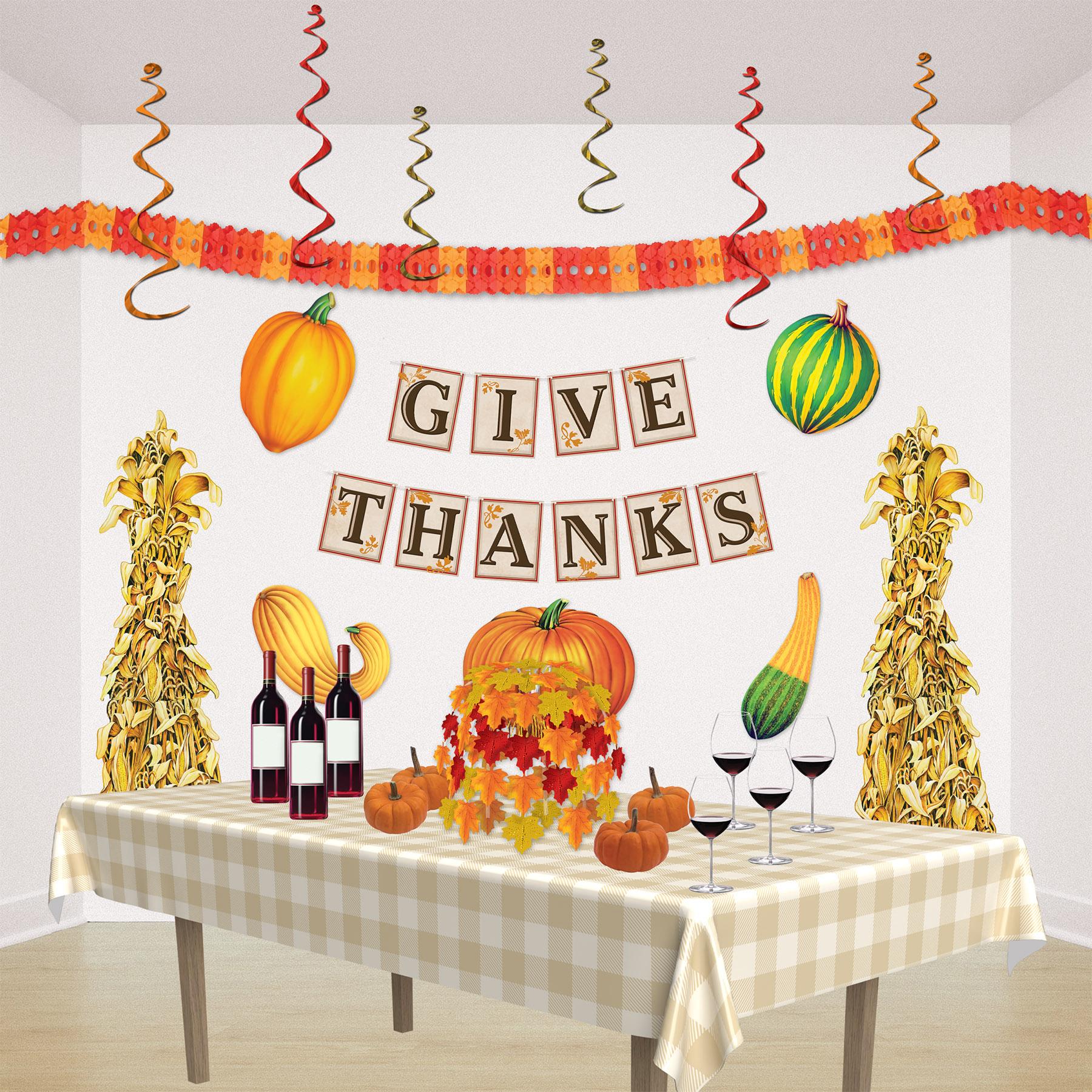 Thanksgiving Packaged Arcade Garland - golden-yellow - orange - red