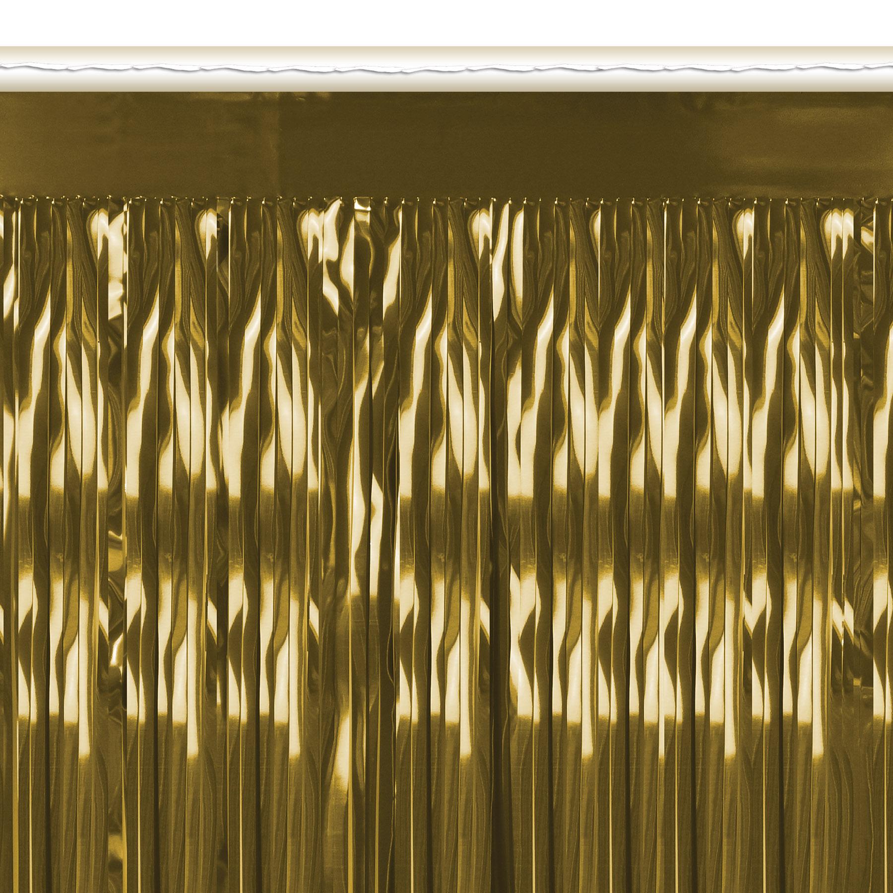 Beistle 1-Ply Metallic Party Fringe Drape - gold