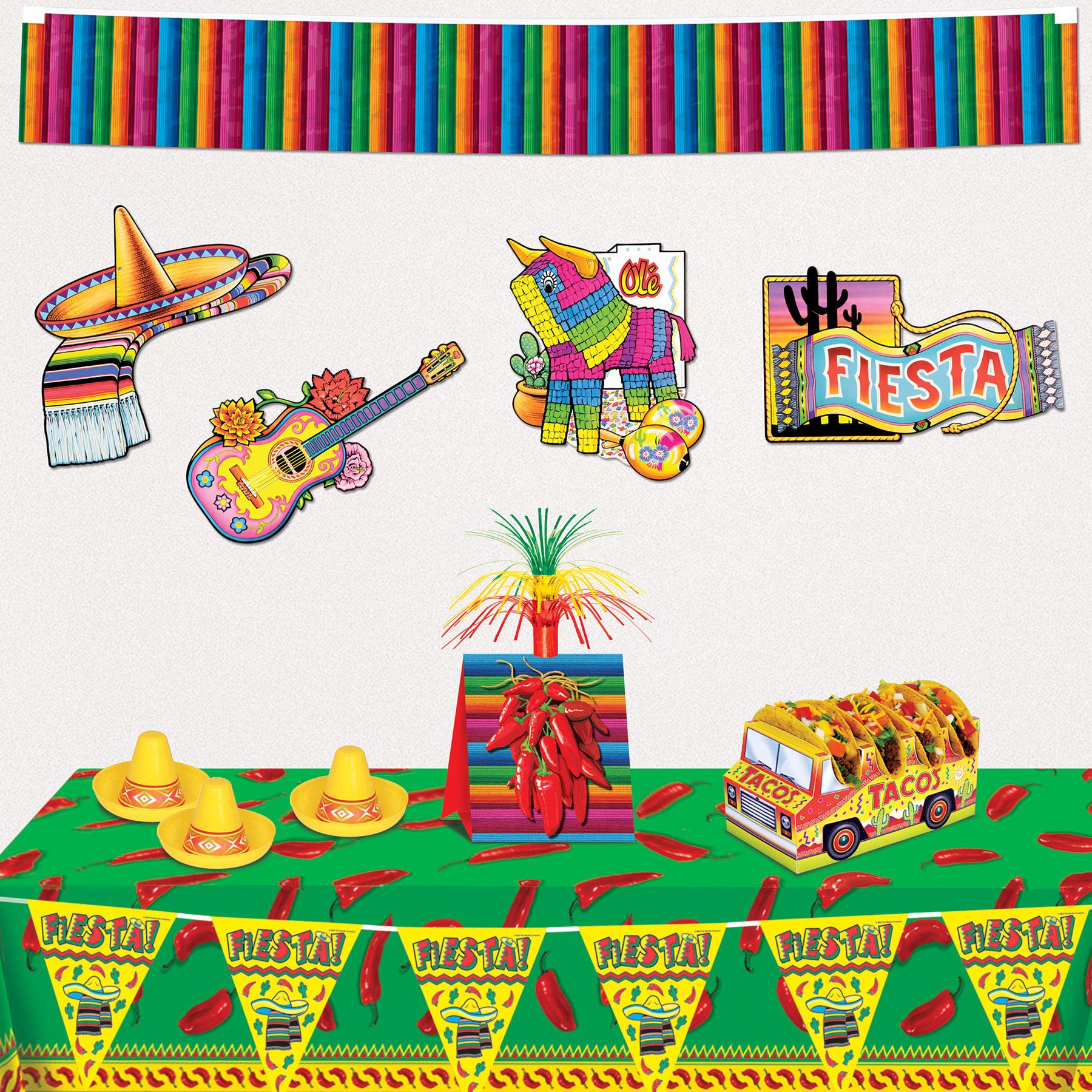 Beistle Fiesta Cutouts - prtd 2 sides (4 Sheets/Pkg)