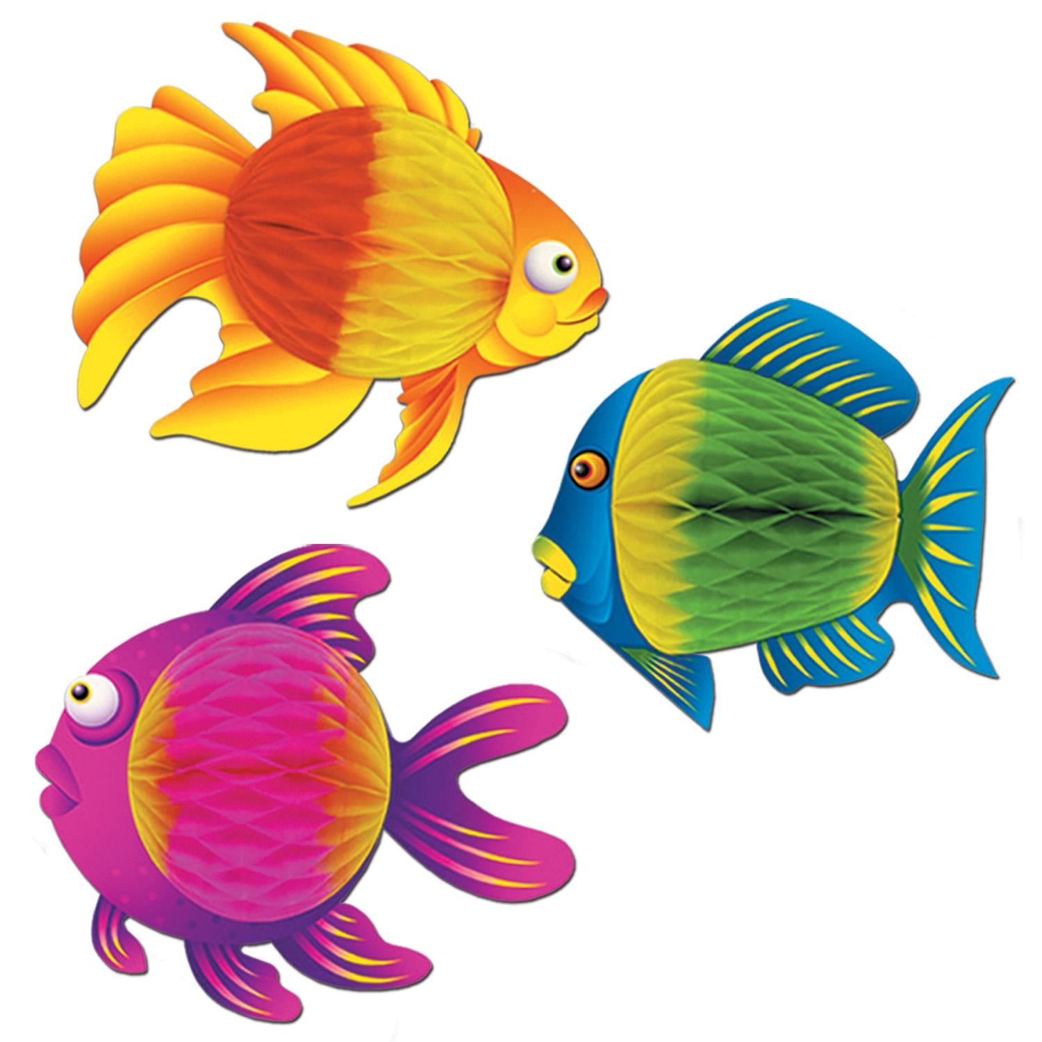 Beistle Luau Party Color-Brite Tropical Fish