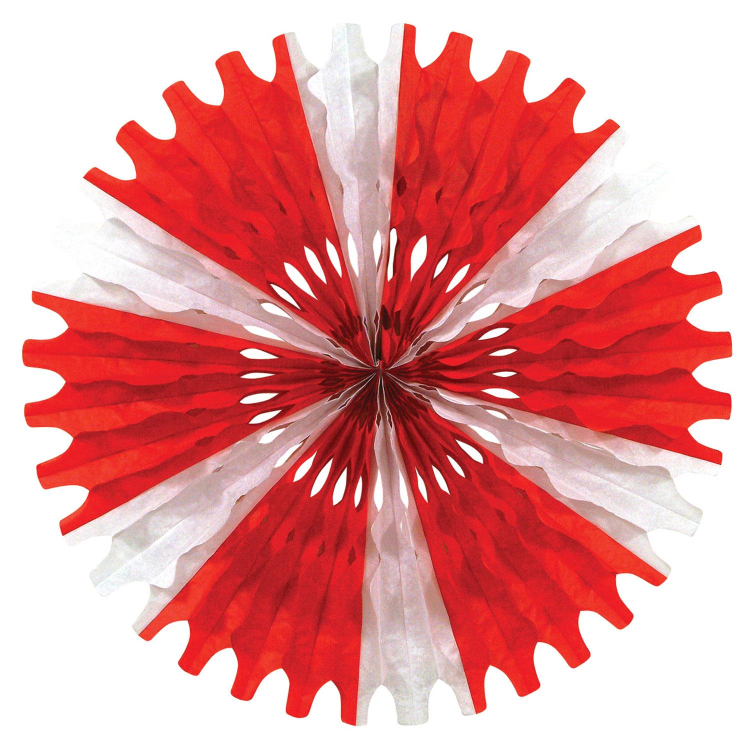 Beistle Valentine's Day Tissue Fan - red & white