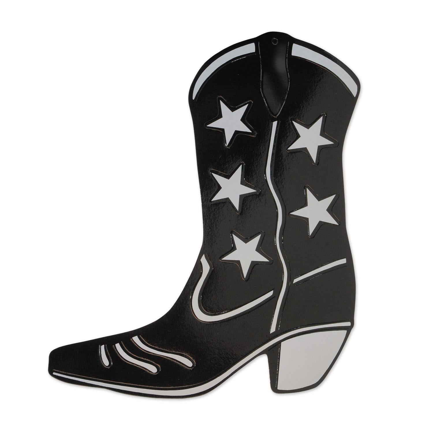 Beistle Foil Cowboy Boot Silhouette - black Party Decoration