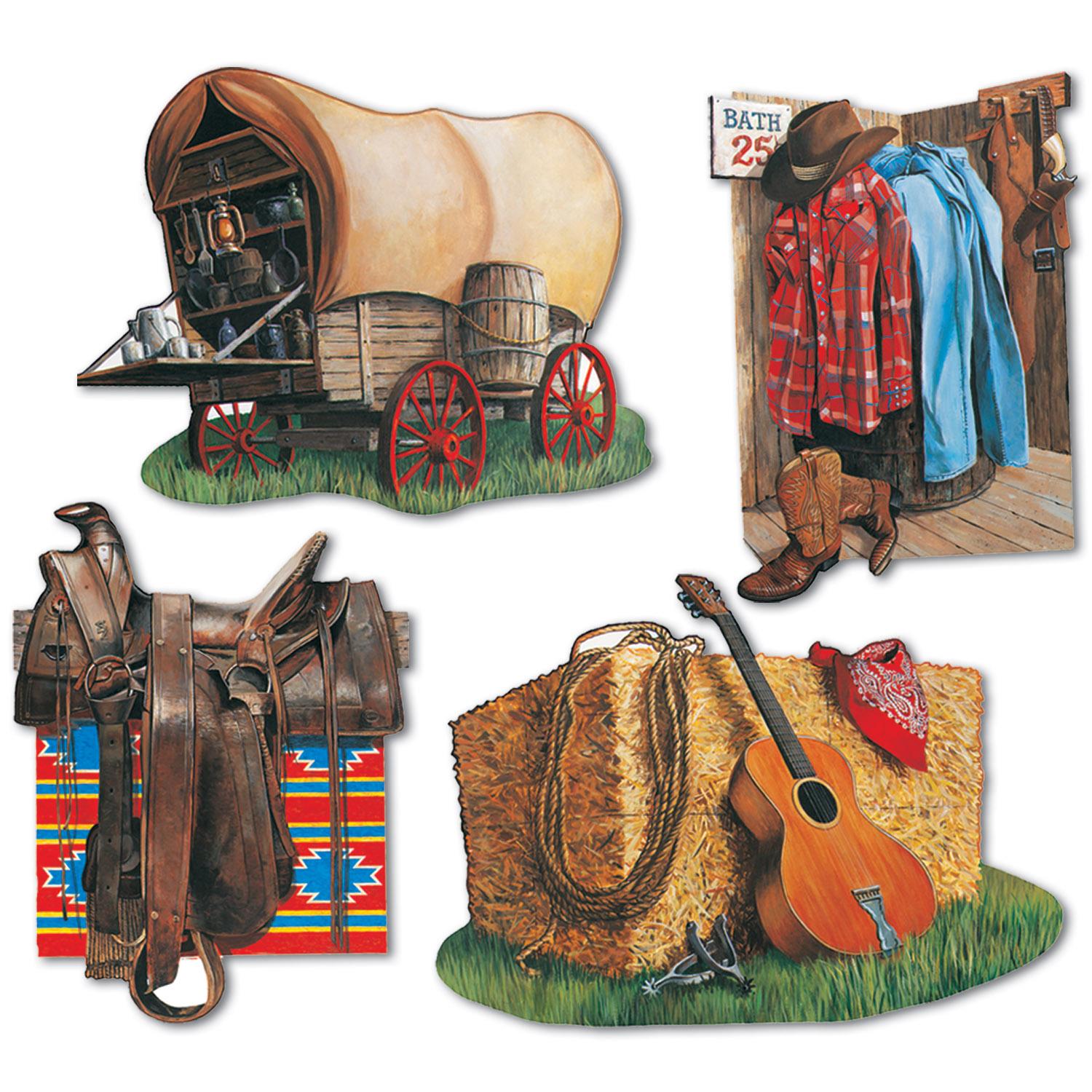 Beistle Cowboy Party Cutouts (4/Pkg)