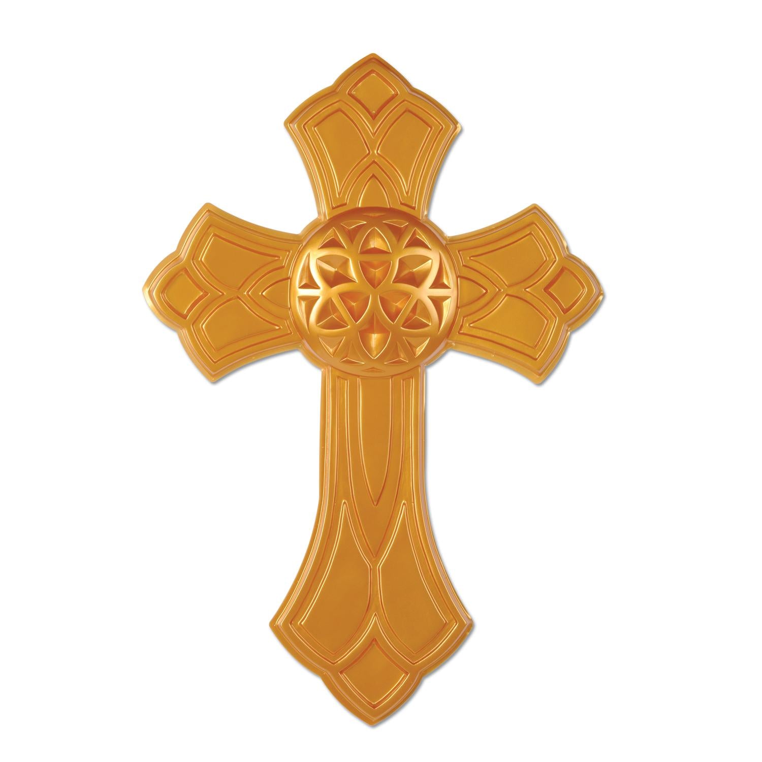 Beistle Religious Theme Gold Plastic Party Cross