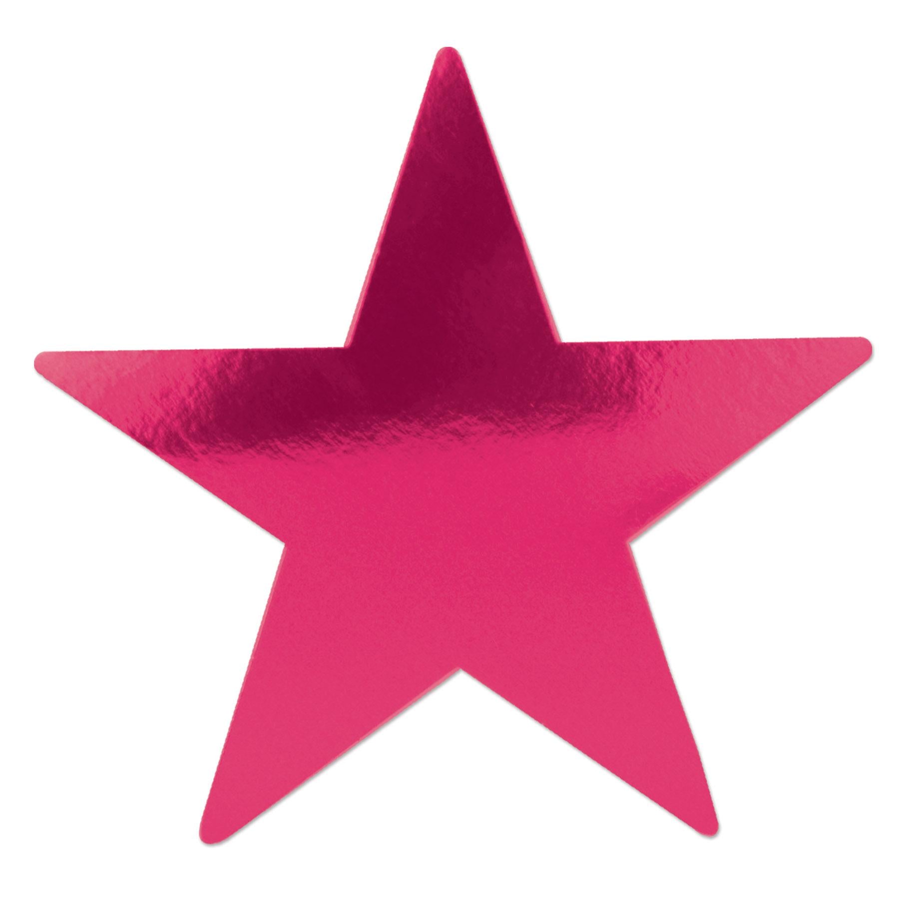 5" Beistle Party Foil Star Cutout- Cerise