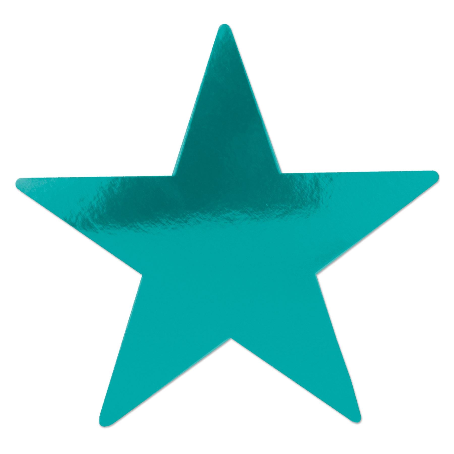 5" Beistle Foil Party Star Cutout - Turquoise