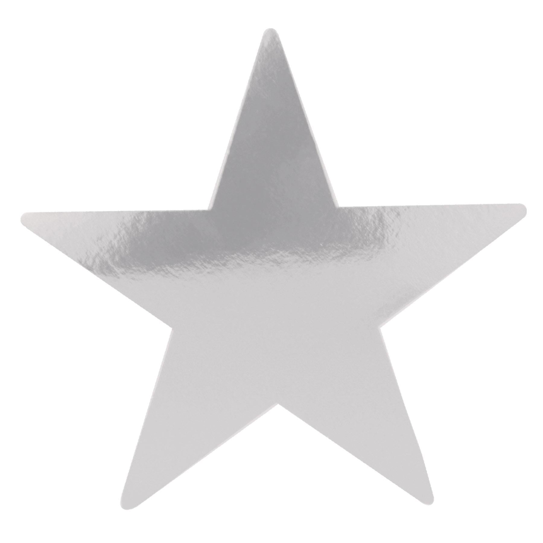 Beistle Foil Star Cutout Silver -9- Pack of 36