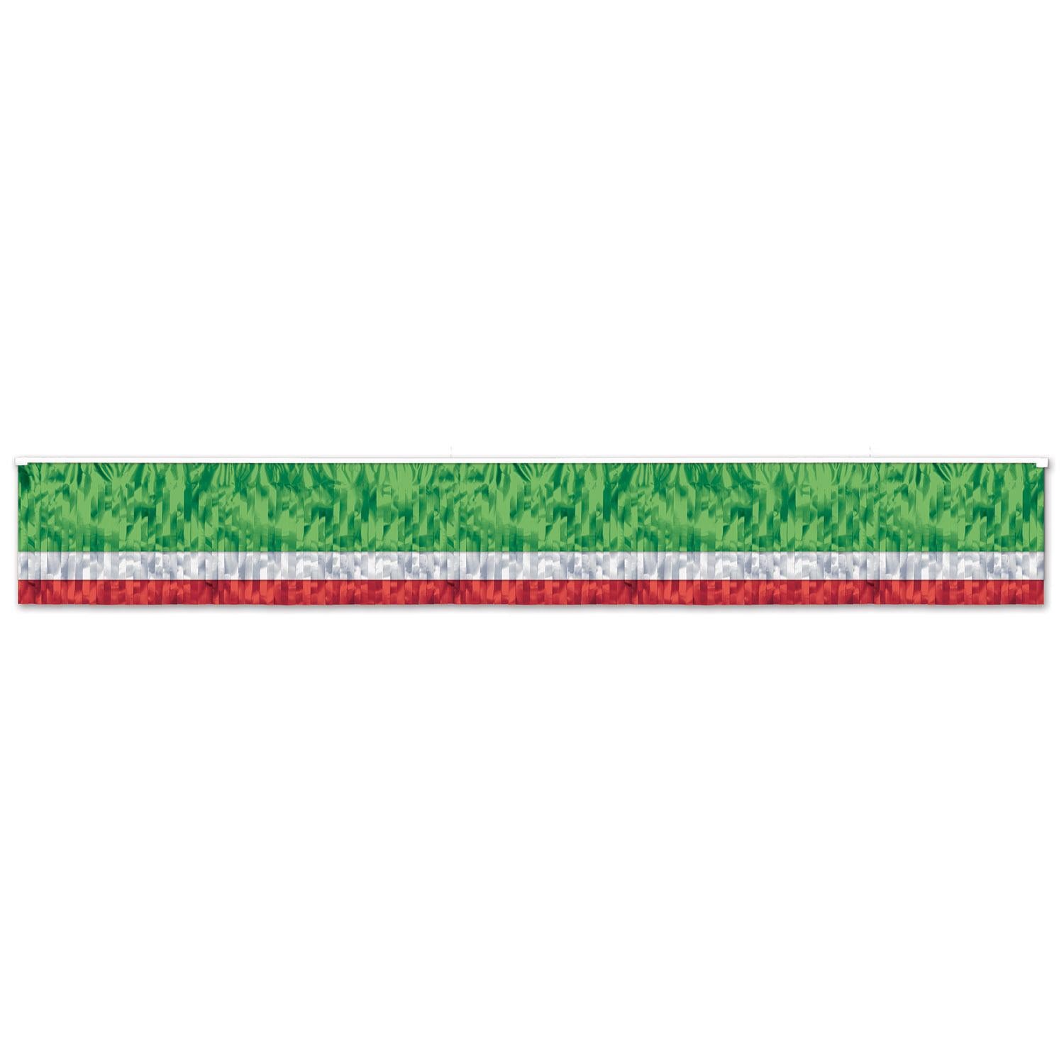 Fiesta 3-Ply Metallic Fringe Drape - red - white - green