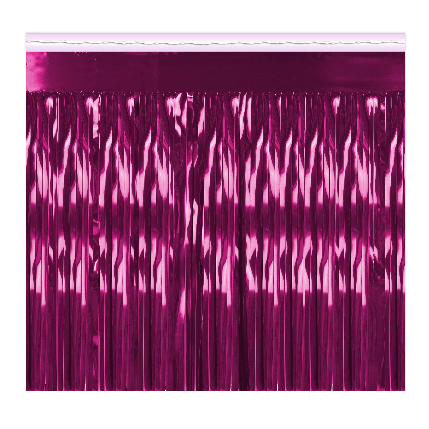 Beistle 2-Ply Party Metallic Fringe Drape - cerise