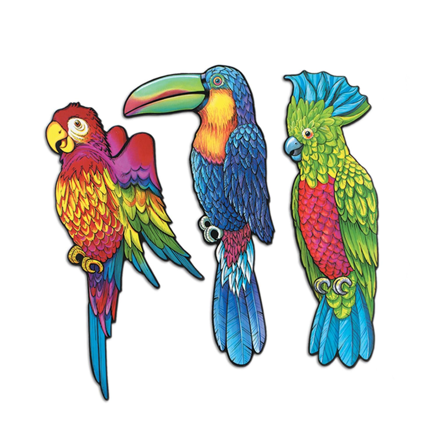 Beistle Luau Party Exotic Bird Cutouts (3/Pkg)