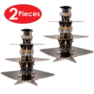 Bulk Graduation Cupcake Stand (12 Pkgs Per Case) by Beistle