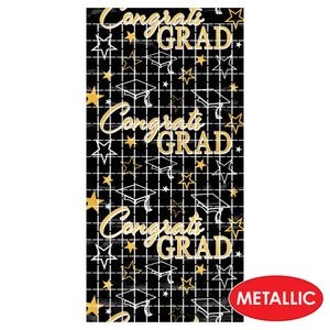 Bulk Congrats Grad Metallic Square Curtain (6 Pkgs Per Case) by Beistle