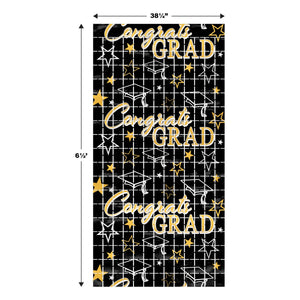 Bulk Congrats Grad Metallic Square Curtain (6 Pkgs Per Case) by Beistle