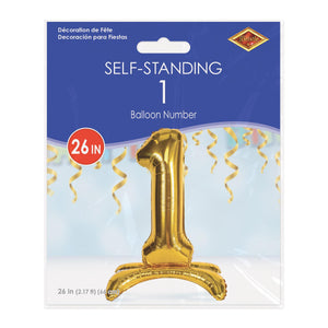 Bulk Self-Standing Balloon Number 1 (6 Pkgs Per Case) by Beistle