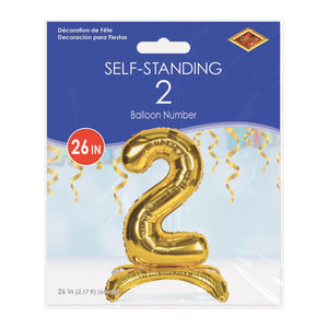 Bulk Self-Standing Balloon Number 2 (6 Pkgs Per Case) by Beistle