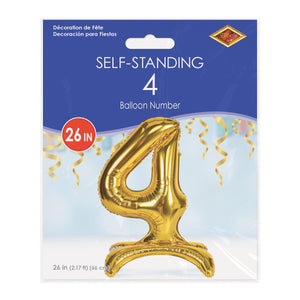 Bulk Self-Standing Balloon Number 4 (6 Pkgs Per Case) by Beistle