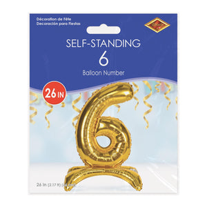 Bulk Self-Standing Balloon Number 6 (6 Pkgs Per Case) by Beistle