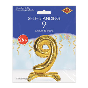 Bulk Self-Standing Balloon Number 9 (6 Pkgs Per Case) by Beistle