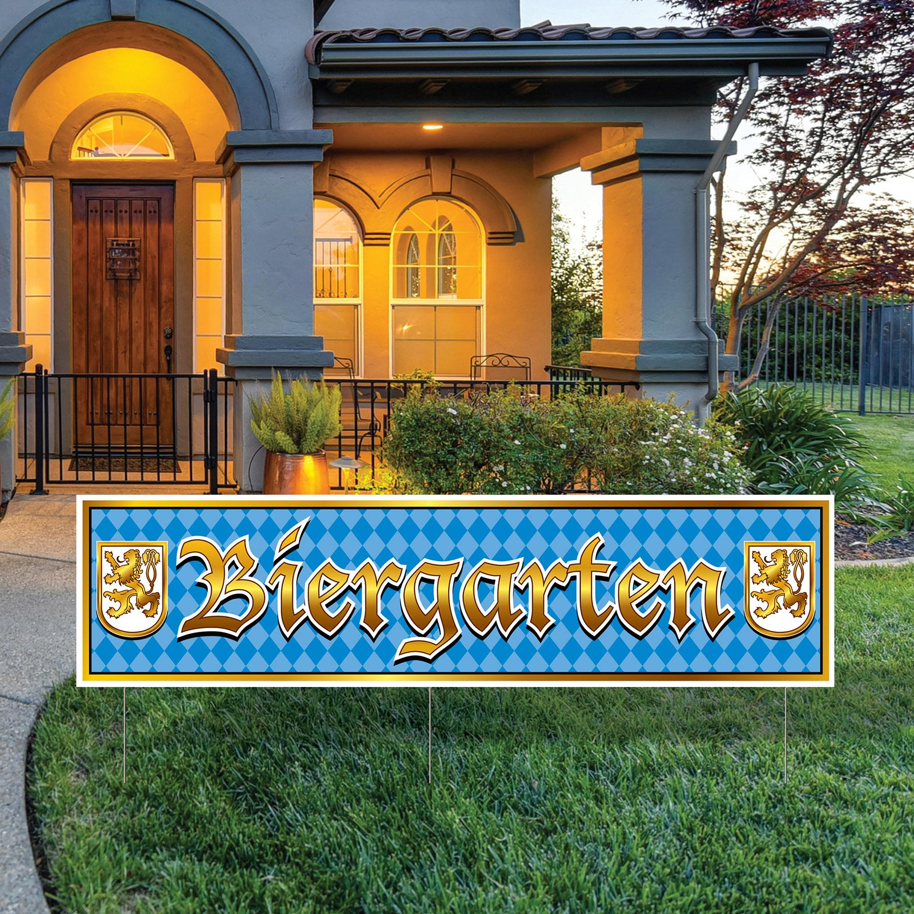 Beistle Plastic Jumbo Oktoberfest Biergarten Yard Sign