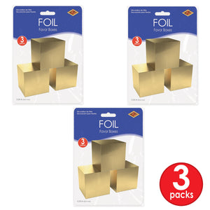 Beistle Foil Favor Boxes Gold