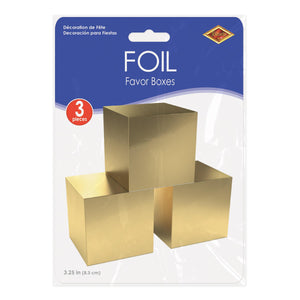 Beistle Foil Favor Boxes Gold