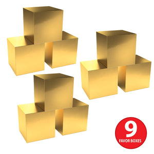 Beistle Foil Favor Boxes Gold