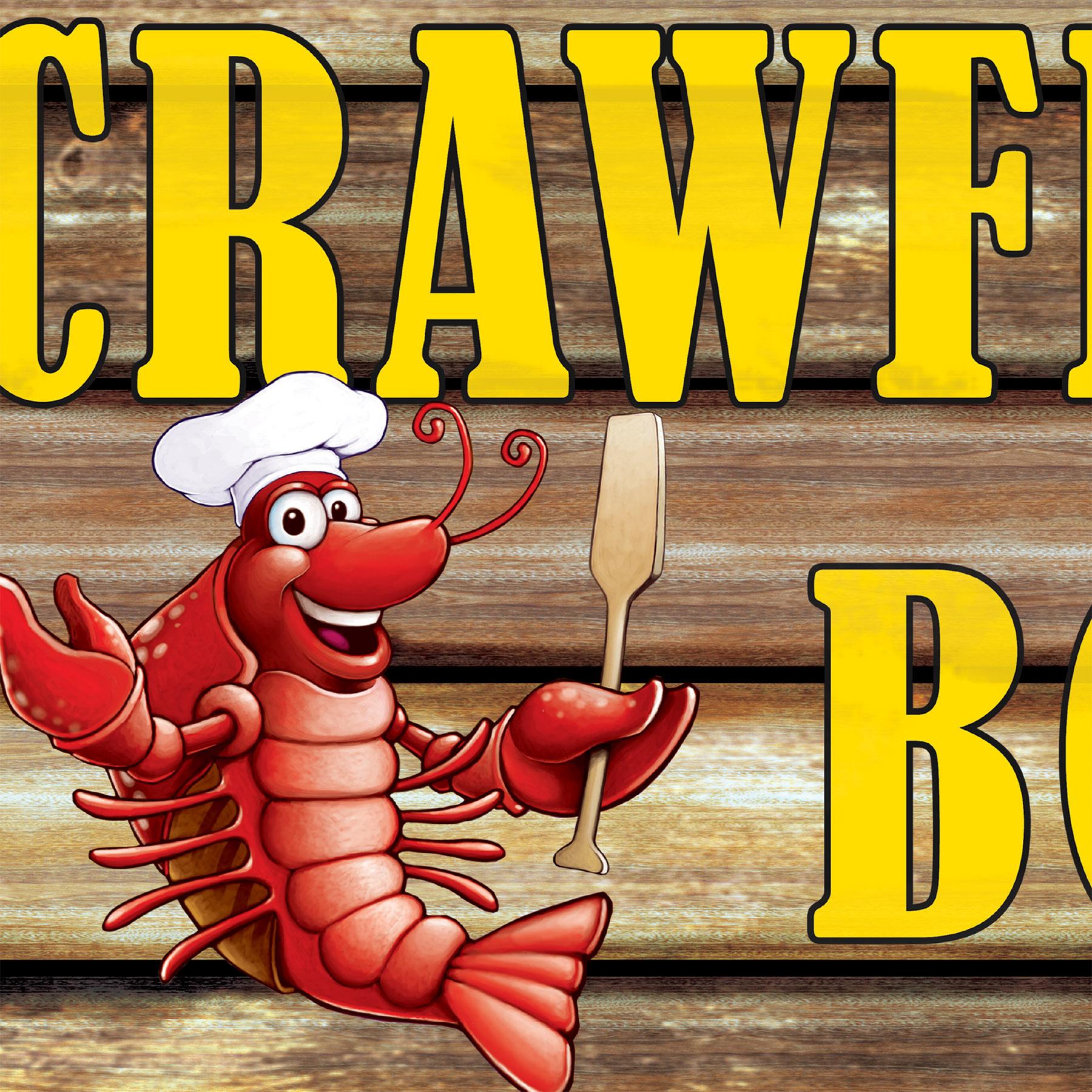 Beistle Mardi Gras Plastic Crawfish Boil Yard Sign