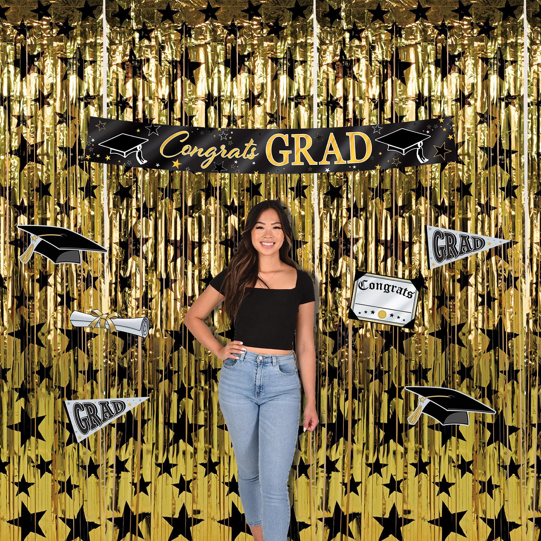 Beistle Metallic Congrats Grad Graduation Party Banner