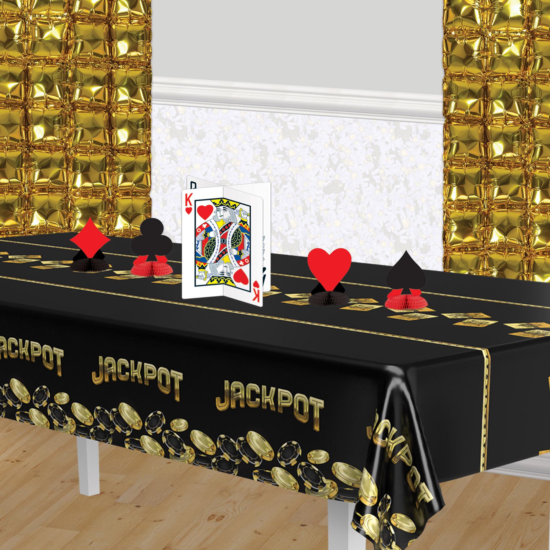 Beistle Metallic Casino Party Tablecover (12 Per Case)