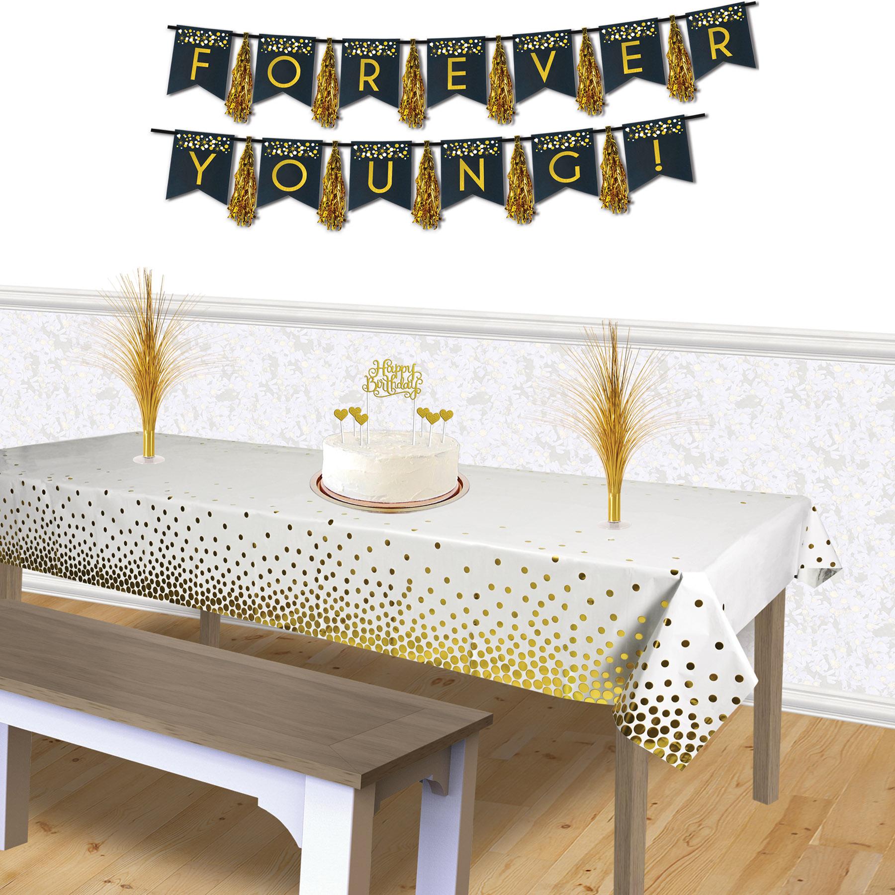 Beistle Metallic Polka Dots Party Tablecover