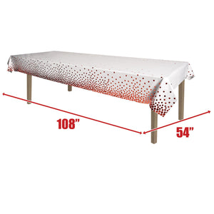 Bulk Rose Gold Metallic Polka Dots Tablecover (12 Pkgs Per Case) by Beistle