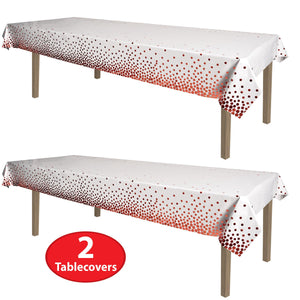 Bulk Rose Gold Metallic Polka Dots Tablecover (12 Pkgs Per Case) by Beistle