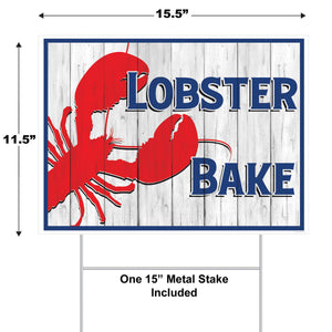 Beistle Plastic Lobster Bake Yard Sign