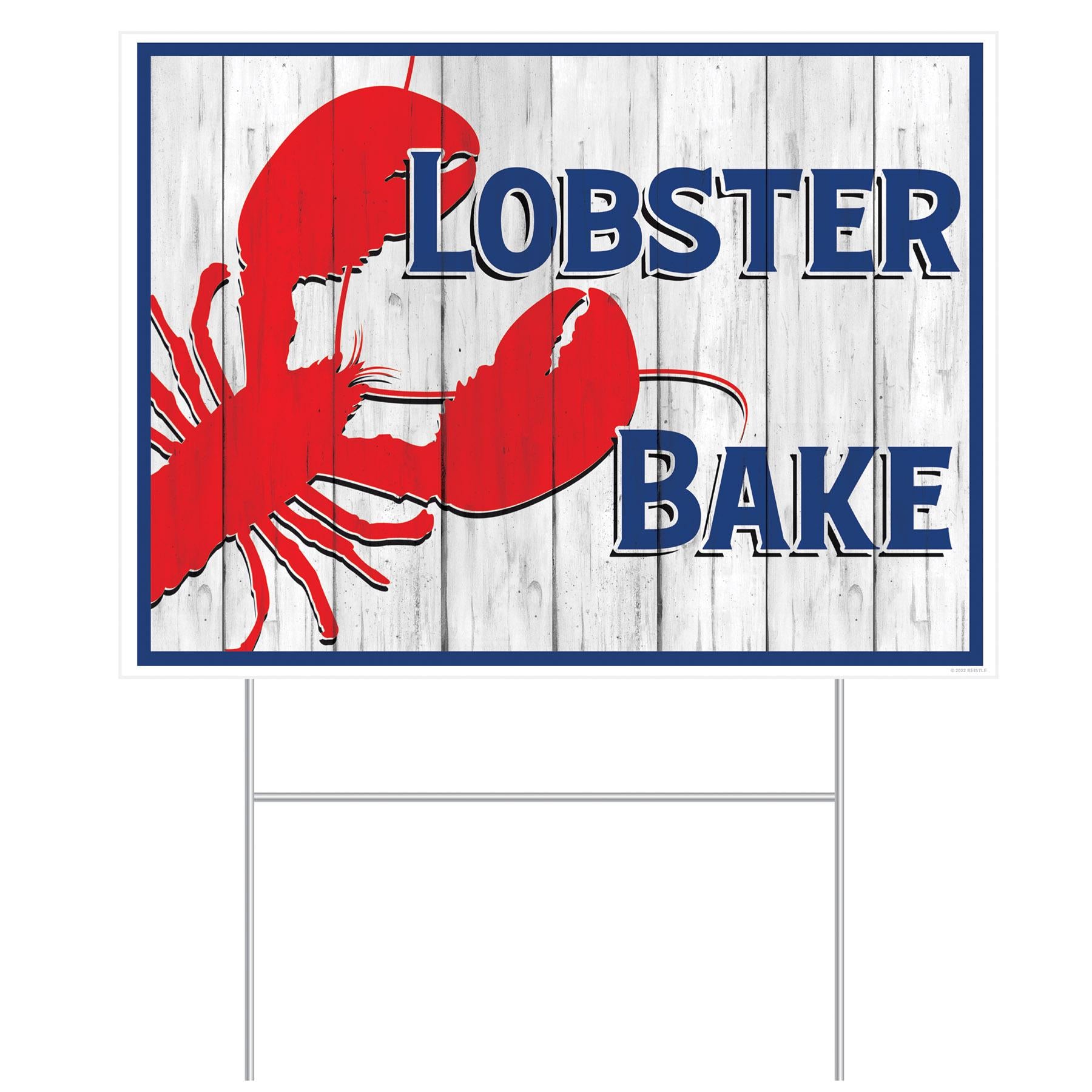 Beistle Luau Party Plastic Lobster Bake Yard Sign