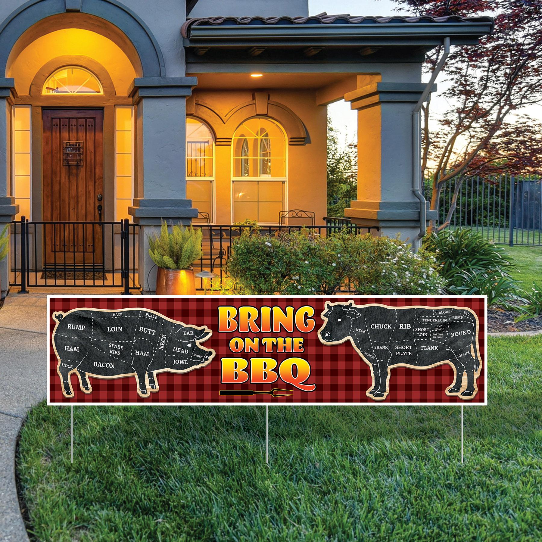 Beistle Plastic Jumbo Bring On The BBQ Party Yard Sign