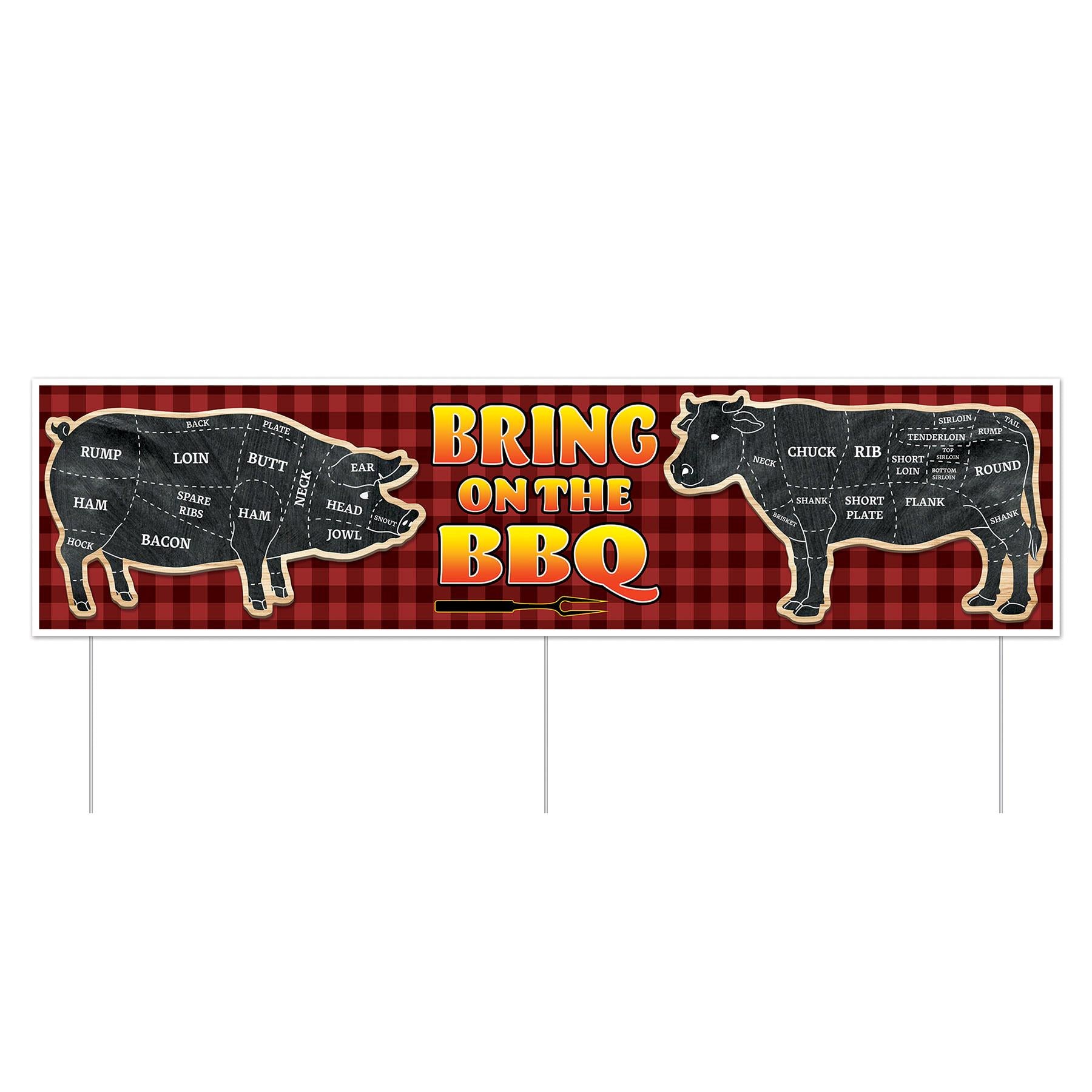 Beistle Plastic Jumbo Bring On The BBQ Party Yard Sign