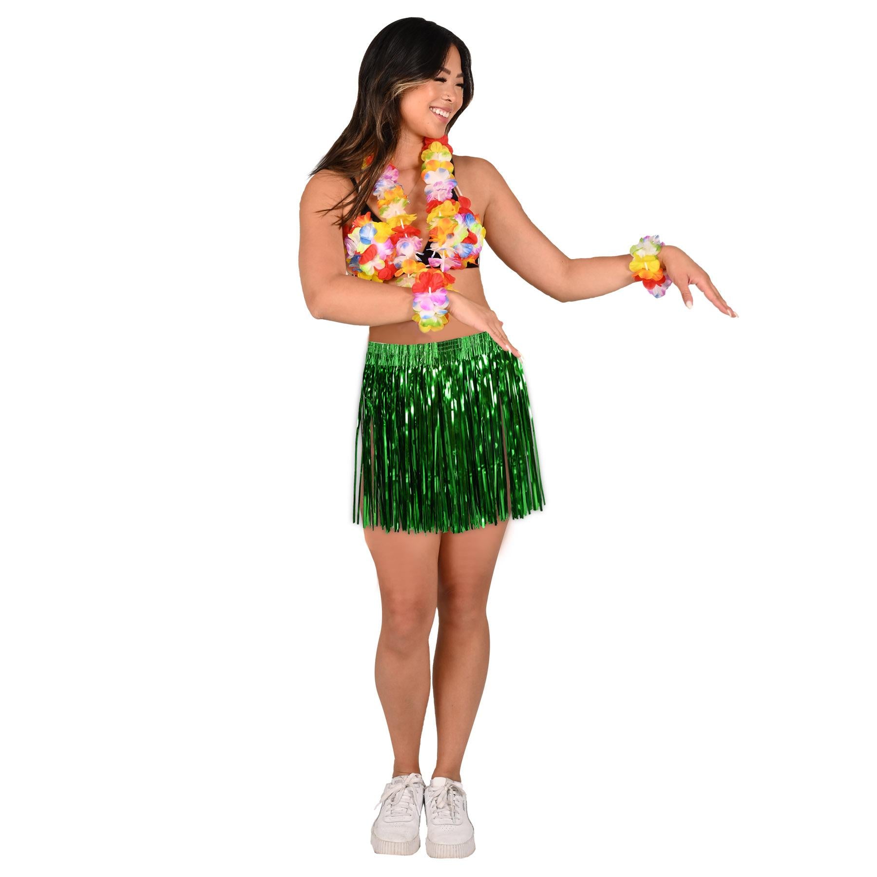 Beistle Luau Party Tinsel Hula Skirt Green