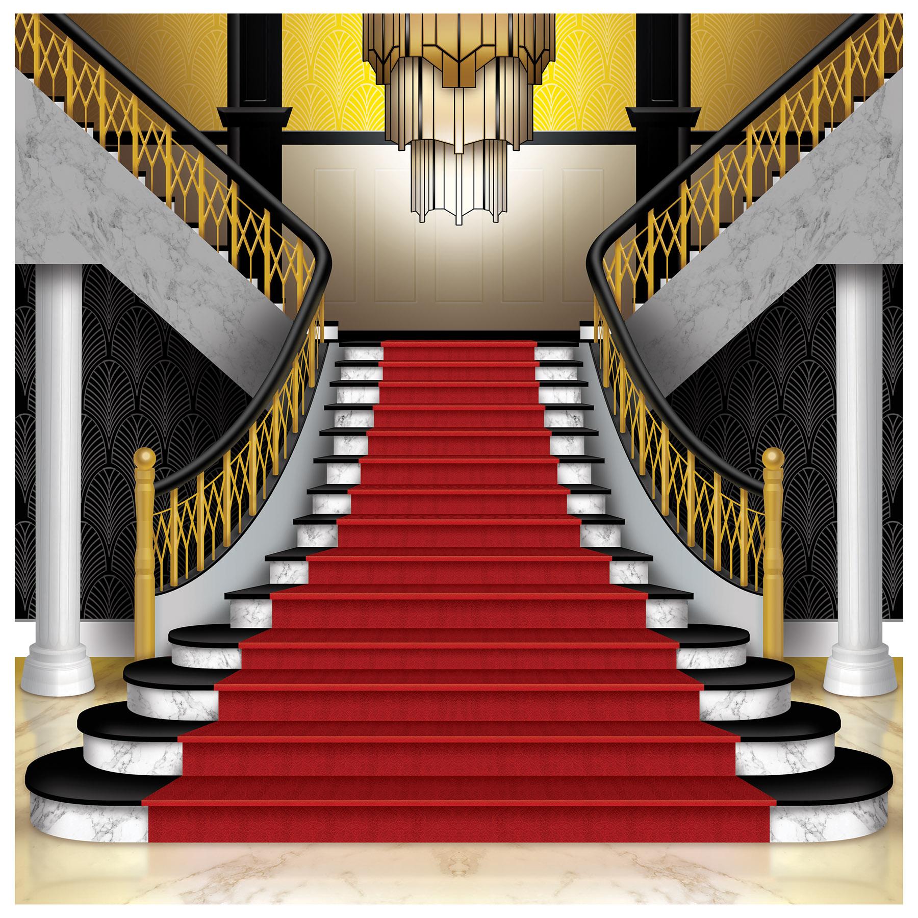 Beistle Red Carpet Grand Staircase Party Photo Prop