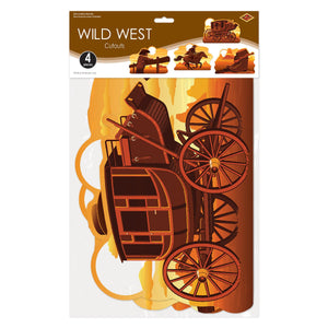 Beistle Wild West Cutouts - Printed 2 Sides - 16-inch Size - Western Cutouts