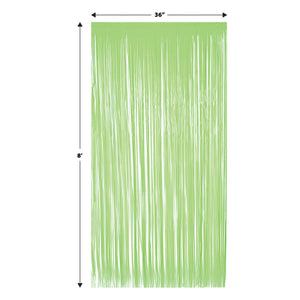 Beistle 1-Ply Plastic Fringe Curtain - Neon Lime - 76.5 inch x 39 inch - Hanging Decor