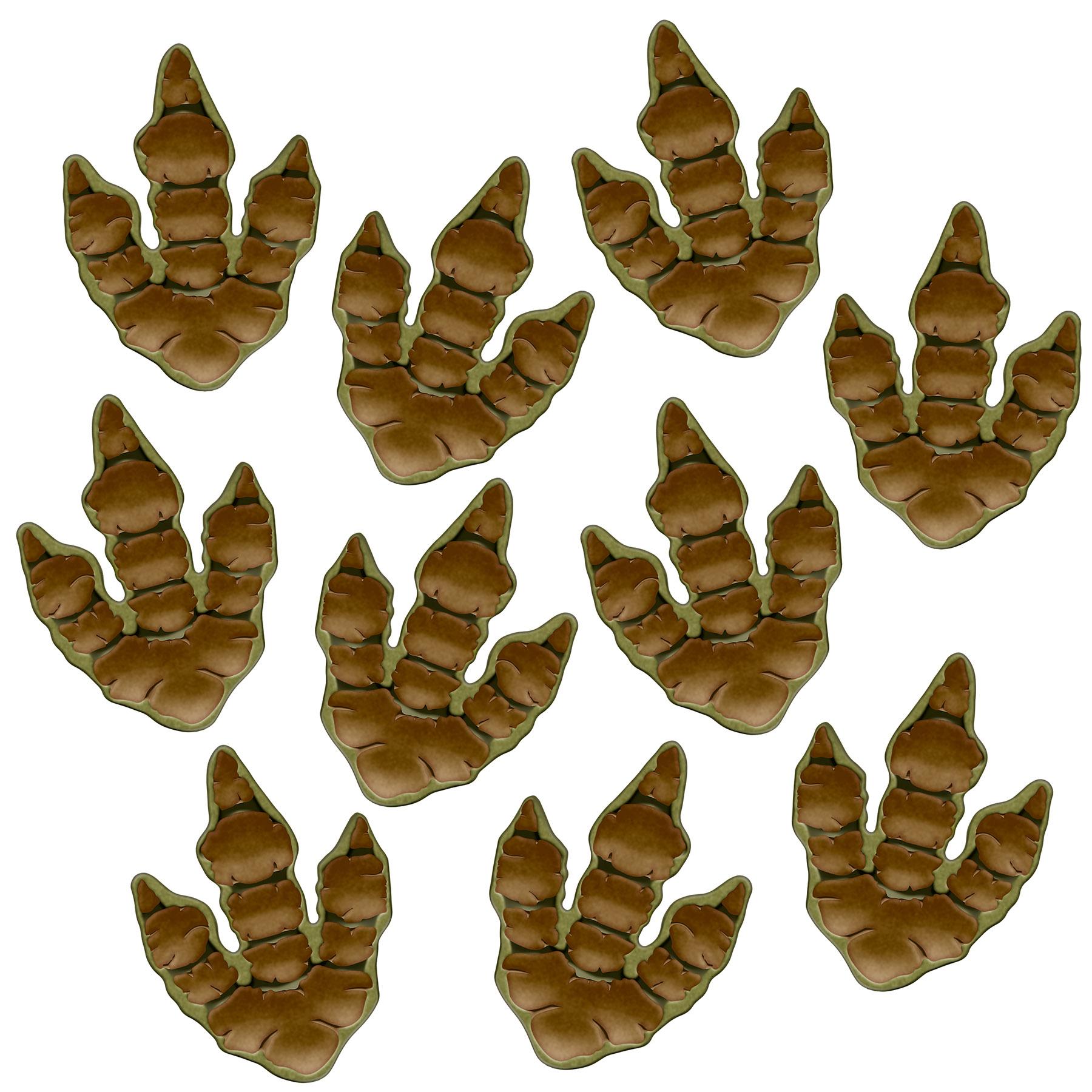 Dinosaur Tracks Peel 'N Place Clings - 10 stickers per sheet