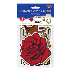 Beistle Vintage Horse Racing Mini Cutouts (6/Pkg) - Printed 2 Sides