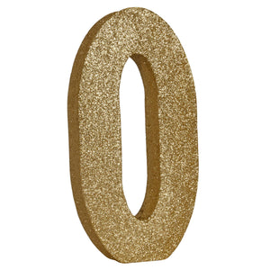 Beistle 3-D Glittered 0 Centerpiece gold - 8 inch x 49 inch - Birthday-Age Specific Centerpieces