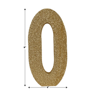 Beistle 3-D Glittered 0 Centerpiece gold - 8 inch x 49 inch - Birthday-Age Specific Centerpieces