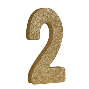 Beistle 3-D Glittered 2 Centerpiece gold - 8 inch x 49 inch - Birthday-Age Specific Centerpieces