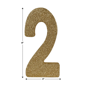 Beistle 3-D Glittered 2 Centerpiece gold - 8 inch x 49 inch - Birthday-Age Specific Centerpieces