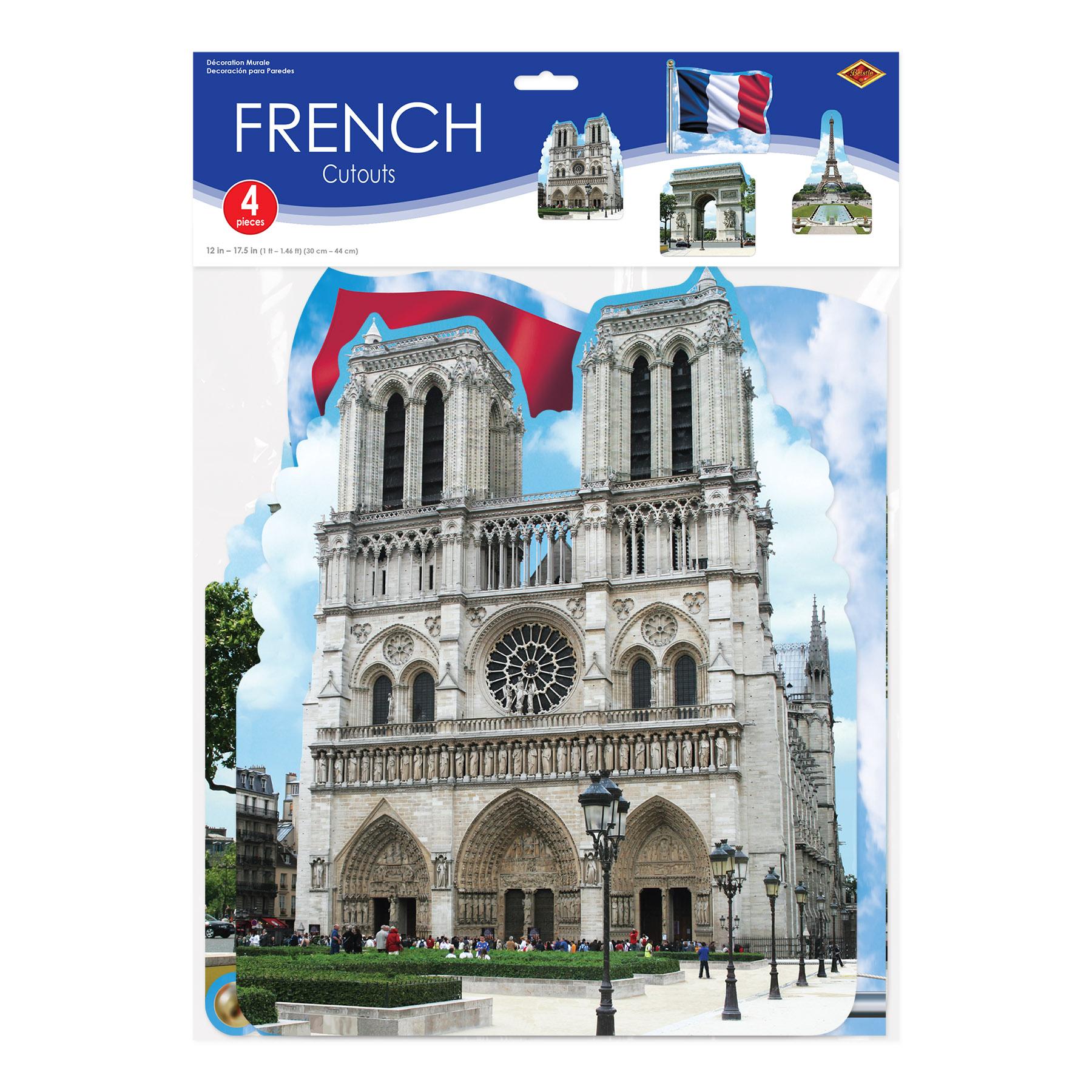 French Cutouts printed 2 sides (4 Per Package)